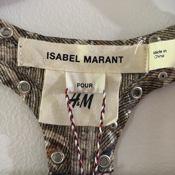 Isabel Marant pour H&M Silver and Gold racer back Tank Top - size 6 - NWT - Picture 2 of 9